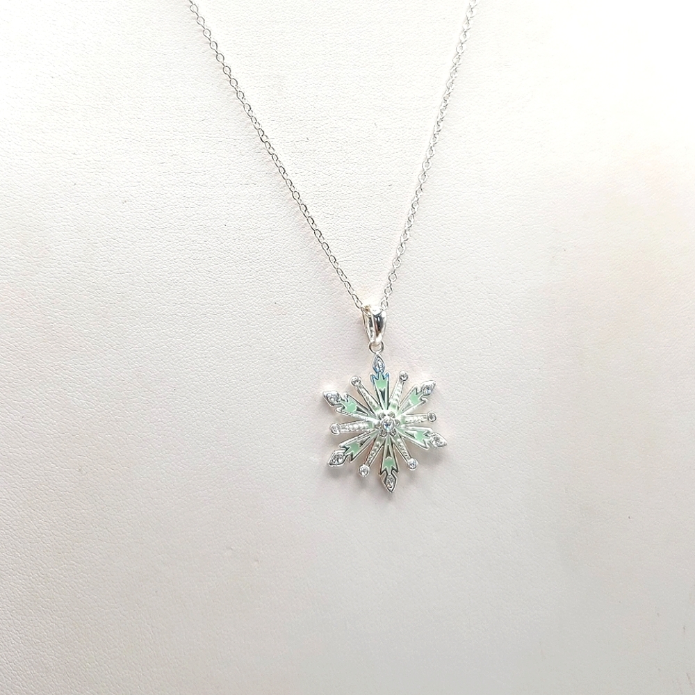 Disney Frozen Silver Plated Snowflake Pendant Necklace
